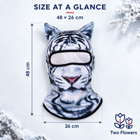 Cagoule de ski animalière avec oreilles 3D, motif animal imprimé UV, couvre-visage et cou intégral, en polyester imperméable, cagoule d'hiver pour Halloween