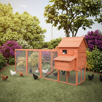 Grand poulailler en bois avec enclos pour poulets