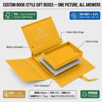 Boîte cadeau magnétique CRD, boîte magnétique rigide personnalisée, boîte pliable, emballage pour boîte à bougies, luxe, jaune