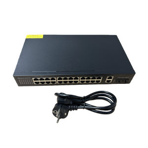Factory Direct 24 Port PoE Switch with 2 Uplink Ports and 2 SFP for Large Network Systems - Product Image 1