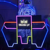 DJ-Pult aus Eisen, Privatraum, Plattenspieler-Audiotisch, Leuchtende Mischkonsole, Party KTV Nachtclub Tanzfläche Silber/Lila