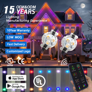 12V 24V Wifi Permanent Outdoor Aluminum Track Point <b>Lights</b> House 100ft 200ft <b>Smart</b> Rgbic IP68 Waterproof Eaves Christmas - Product Image 1