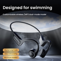 Casque Écouteur Sans Fil à Conduction Osseuse IP56 à Oreille Libre avec Charge Type C, Écouteurs de Sport Sans Fil avec Mode Double MP3