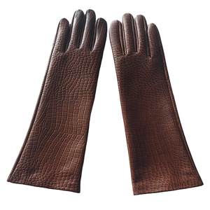 2026 Venda Quente Nova Moda Multi Cor Brilhante Pele De Ovelha Genuína Sem Polegar Dedo Cheio Festa Diário Longas Luvas De Couro para Mulher - Product Image 1