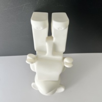 Ours en blocs de construction rotatif avec tête et dos perforés, 35 cm, idéal pour le gribouillage et la peinture, prototype ours fluide blanc