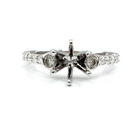 Bagues de fiançailles semi-montées en or blanc 18 carats de haute qualité avec diamants naturels pour femmes, classiques et uniques, pour mariages et fêtes, vente en gros Chine