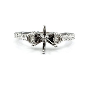 Bagues de fiançailles semi-montées en or blanc 18 carats de haute qualité avec diamants naturels pour femmes, classiques et uniques, pour mariages et fêtes, vente en gros Chine - Product Image 1
