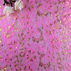 Tissu en dentelle française nigériane à motif floral en fil d'or en gros avec tissu en dentelle <span class=keywords><strong>suisse</strong></span> ajouré pour robe de soirée - Product Image 5