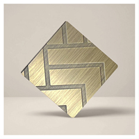 Panneaux de plafond ou de mur en acier inoxydable gravé bronze antique Etched020 pour les intérieurs commerciaux