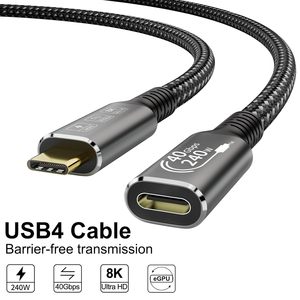 Câble USB4 8K 1M Thunderbolt 4 Compatible <span class=keywords><strong>USB</strong></span> 4 Type-c Câble d'extension mâle à femelle Ultra HD 8K @ 60Hz 100W Charge 40Gbps - Product Image 2