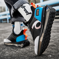 Chaussures de sport tendance pour printemps et automne pour hommes, chaussures de sport épaisses de haute élasticité et confortables pour la course à pied, baskets pour hommes