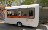 Nouvelle remorque de vente ambulante en acier inoxydable pour boissons froides, café, thé boba, smoothies, cupcakes, glaces et autres aliments, idéale pour les boissons glacées.