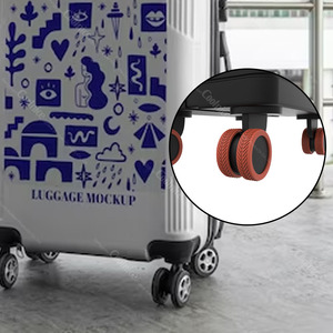 Housse de protection en silicone pour roulettes de valise et de trolley, de remplacement, colorée - Product Image 4