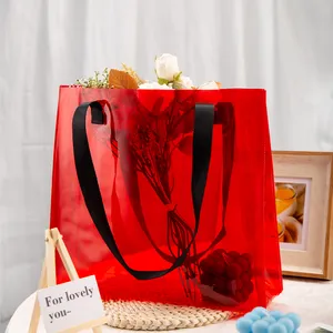 도매 사용자 정의 간단한 숙녀 가방 대용량 친환경 방수 PVC 쇼핑 토트 숄더 백
