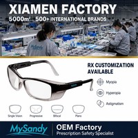 Lunettes de sécurité de prescription Mysandy OP40 ANSI Z87 anti-choc, anti-buée, en polycarbonate, UV400, carrées, vintage, verres transparents, vente en gros