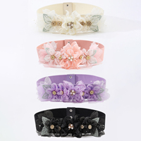 Ceinture florale personnalisée pour femme, ornée de strass et de fleurs scintillantes, ceinture élastique large pour robe, nouvelle collection, vente chaude