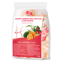 Teh Herbal Hawthorn Daun Teratai Bebas Kafein untuk Diet, Teh Pelangsing dalam Kemasan Sachet, Teh Kesehatan Alami