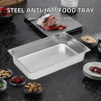 GN 1/1 Anti-Klemm-Catering-Behälter aus Edelstahl mit gebürsteter Oberfläche, stapelbar, für Speisenwärmer, Hotels und Restaurants