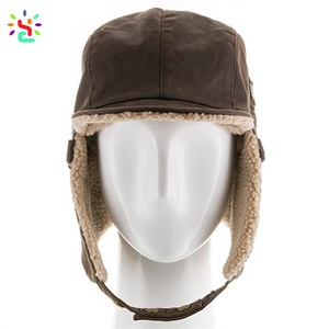 Tốt Nhất Pilot Trooper Aviator Cap Faux Mũ Da Với Tai Nắp ushanka Trapper Mùa Đông - Product Image 5