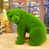 Y060 Plantes vertes artificielles sur le thème de la forêt, mousse, figurines de mariage, animaux, lapins, cerfs, écureuils, décorations pastorales en peluche