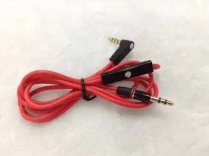 90 degrees male to male 3.5mm Audio AUX Cable with microphone Lead for Monster Beats Studio Solo HD Pro - red - Product Image 4
