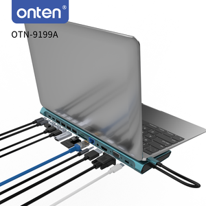 محطة إرساء متعددة الوظائف من الألومنيوم Onten 13 في 1 مع منافذ <span class=keywords><strong>USB</strong></span> <span class=keywords><strong>3.0</strong></span> وشحن PD ومنفذ RJ45 جيجابت ومنافذ <span class=keywords><strong>USB</strong></span> لأجهزة الكمبيوتر المحمول - Product Image 5