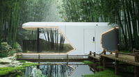 Hôtel capsule modulaire préfabriqué de luxe résistant à la rouille, cabine mobile pour resort et glamping
