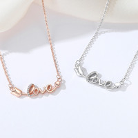Kalung Liontin Wanita Cantik Desain Motif Bunga 'Hati Pemberani' Bertema Mawar Hadiah untuk Wanita Grosir Lapis Emas Rose Gold