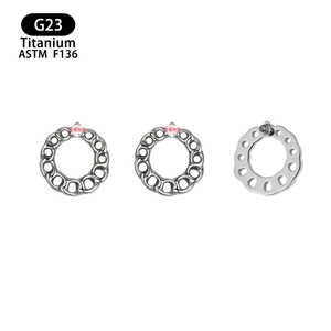 G23 <b>Titanium</b> <b>Stud</b> Earrings 6.8mm With Zircon Inlay For Lip Piercing Jewelry - Product Image 5