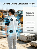Gilet de refroidissement TEC Semiconductor Peltier avec 2 ventilateurs haute puissance, 100% polyester, vêtements de refroidissement d'été pour hommes et femmes