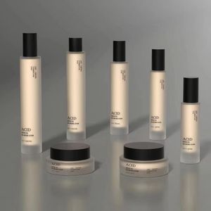 Kit <span class=keywords><strong>de</strong></span> Soins <span class=keywords><strong>de</strong></span> la Peau en Verre Vide – Emballage Cosmétique <span class=keywords><strong>de</strong></span> Luxe : Bouteille, Pot, Flacon Pompe, Bouchon à Vis, Personnalisé, Givré pour Tonique, Lotion, Essence, Sérum, Crème - Product Image 5