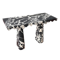 Table console en marbre noir antique Cammy Stone pour l'entrée, décoration de la maison, meubles de salon, design moderne