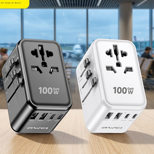 Pd 100W Gan Multi-Port Compact Mobile Phone Universal Chargers Worldwide <b>US</b> <b>UK</b> EU AU Wall Travel Adapter - Product Image 3