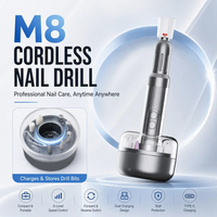 Machine à percer les ongles sans fil 18000 tr/min avec batterie à double charge Type C et utilisation secteur