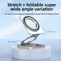 Support de téléphone pliable ultra-fin pour diffusion en direct, support de téléphone portable magnétique double face pour bureau, 15W pour Magsafe