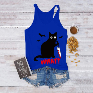Chat quoi drôle impression débardeurs haut été mode graphique sans manches gilet Offre Spéciale Harajuku décontracté ample femmes débardeurs hauts - Product Image 2