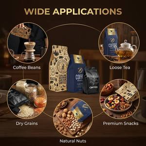 Nouvel emballage personnalisé à fond plat avec fermeture éclair, emballage écologique pour café, emballage en <span class=keywords><strong>gros</strong></span>, <span class=keywords><strong>sac</strong></span> à café avec valve - Product Image 1
