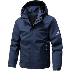 Veste coupe-vent pour homme pour le camping en plein air, avec capuche, veste de cyclisme, veste de randonnée imperméable avec poche zippée - Product Image 3