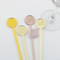 1pic peut Personnalisable forme logo Acrylique Cocktail Bâton Boisson Thé Agitateur Café Lait Swizzle Bâtons Pour Bar Lait Boutique Mariage