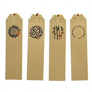 Metal Brass Hollow Bookmark Customized Logo Chinese Style Student Use Graduation Souvenir Gift Engraving Floral/Bamboo Patterns