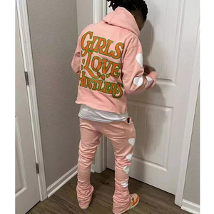 Nhà Sản Xuất Quần Thể Thao Nam Quần Thể Thao Nam Cắt Gấu Áo Xẻ Viền Thô Bộ Đồ Thể Thao Xếp Chồng - Product Image 4