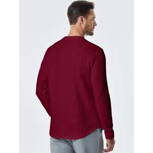 2025 sudadera informal de manga larga antiarrugas para hombre, patrón de punto Jacquard con cuello redondo para invierno - Product Image 1