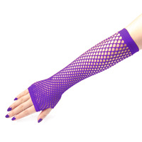 Costume de danse disco pour femmes gants en résille en maille sans doigts gants et mitaines pour dames