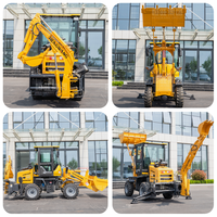Chargeuse-pelleteuse sur roues diesel 3 tonnes 4x4, excavatrice compacte avec pompe hydraulique Kawasaki, moteur Hengli, pour projets agricoles et de jardinage HW08-12
