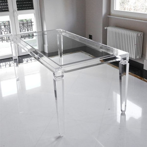Tavolo <span class=keywords><strong>da</strong></span> Pranzo Rotondo in Acrilico Trasparente Pieghevole Moderno e Semplice per <span class=keywords><strong>Soggiorno</strong></span>, Personalizzabile - Product Image 2