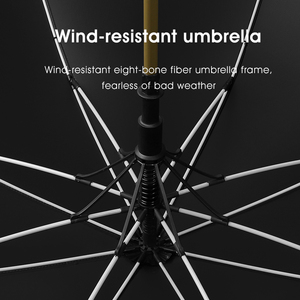 <span class=keywords><strong>Parapluie</strong></span> droit automatique à 8 os pour hommes d'affaires pour adultes avec impression de logo personnalisé Parasol en caoutchouc noir avec poignée incurvée Impression UV - Product Image 4