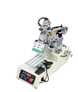 Máquina de serigrafia de tela plana DesktopPVC para tampas de garrafas, bolsas, latas de lixo, máquina de serigrafia semiautomática