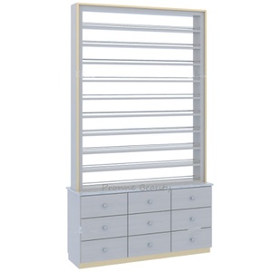 Proveedores de China, estantes de exhibición de muebles de tienda de uñas personalizados, estante de esmalte de uñas, <span class=keywords><strong>Centro</strong></span> de piso con gabinete - Product Image 1