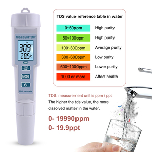 Ph Meter/Tds/Ec/Digitale Temperatuur Meter Water Kwaliteit Monitor Tester Voor Zwembaden, drinkwater Test - Product Image 5