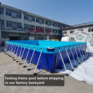 पोर्टेबल पीवीसी inflatable आयताकार धातु फ्रेम स्विमिंग पूल